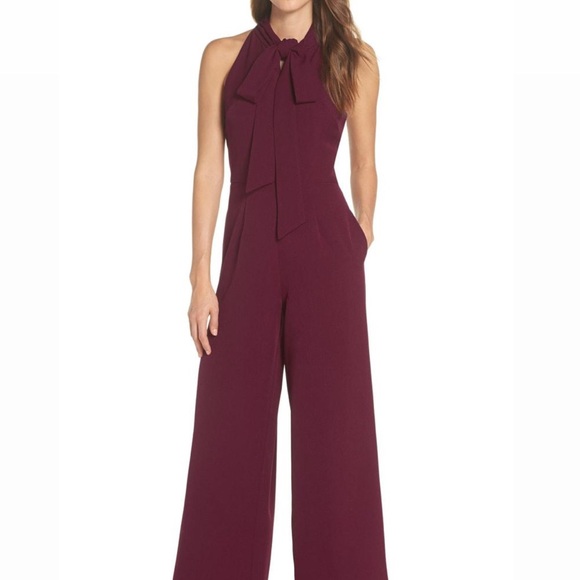 Julia Jordan Burgundy Jumpsuit - Picture 8 of 8